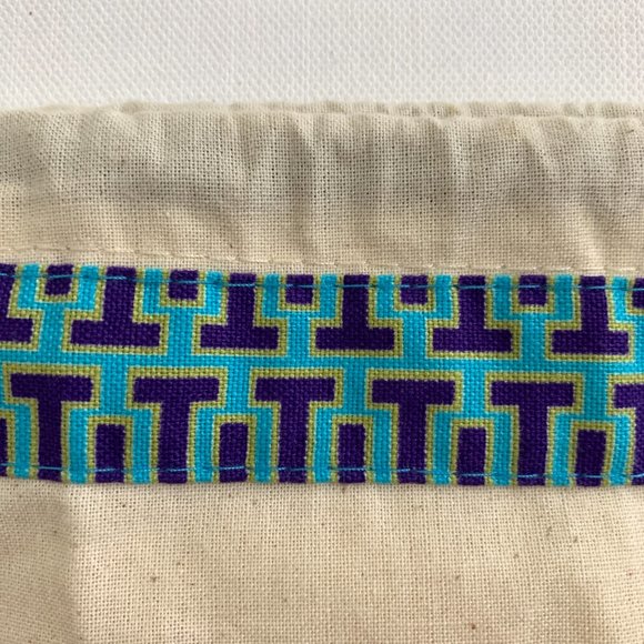 Tory Burch Dust Bag Only for Small Handbag Cotton Blue Pattern Patched 15 x 12 - Picture 3 of 10